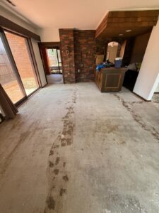 Concrete slab ground and prepared ready for a new floor